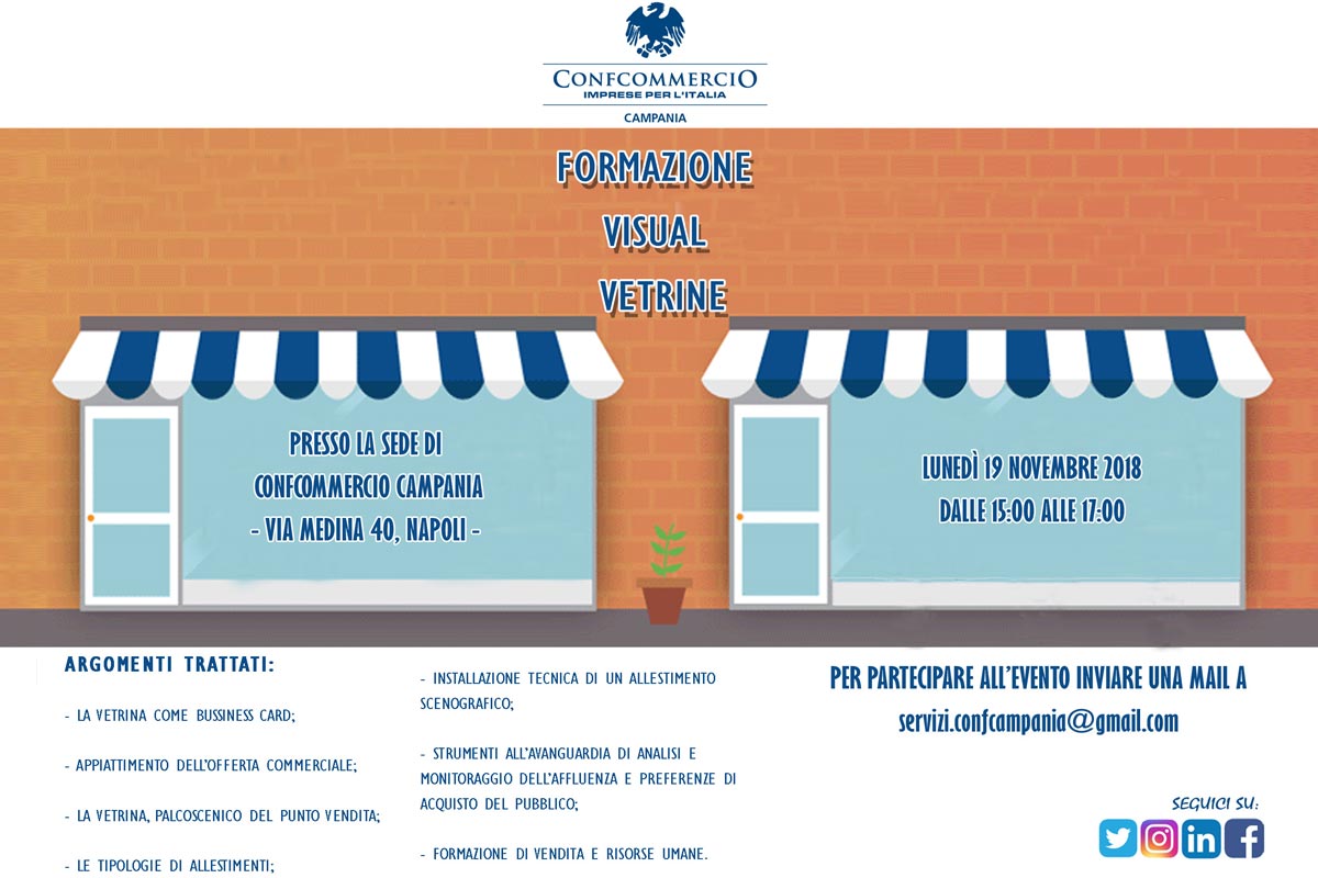 Formazione Visual Vetrine: evento di formazione gratuito promosso da Confcommercio Campania